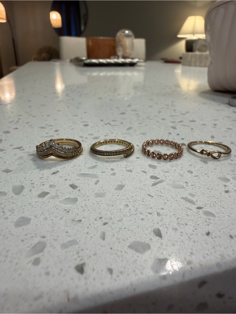 Pandora Gold and Rose Gold Stackable Ring Mix